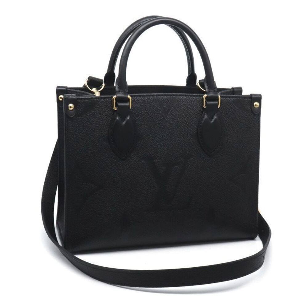 Louis Vuitton OnTheGo Monogram Empreinte Grained Leather Top Handle Bag Black